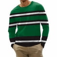 thumbnail image 2 of Miluxas Mens Shirt Striped Crewneck Long-Sleeve T-Shirts Basic Pullover Striped Men Black 10(XL), 2 of 4