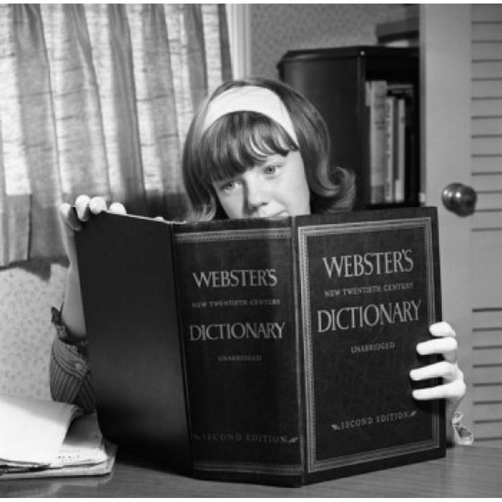 Girl studying Webster's dictionary Poster Print (18 x 24) - Walmart.com ...