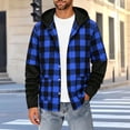 thumbnail image 2 of Atkumj Plaid Hoodies for Men Fashion Fall Button Down Jacket with Black Hood Casual Comfortable Long Sleeve Hoodie with Pockets S, 2 of 6