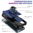 thumbnail image 2 of For iPhone 16 Case with Card Holder & 360° Magnetic Ring Stand Heavy Duty Camera Lens Slide Dual Layer Shockproof Hidden Card Slot Slim Wallet Phone Case Cover for Women Men,Navy, 2 of 7