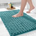 thumbnail image 1 of Alfombra de baño Yimobra, suave y peluda, felpilla, 80 x 50 cm, azul turquesa, 1 of 9