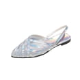 thumbnail image 3 of Women's Wide Width Rainbow Mesh Slingback Flats, Pointed Toe Cutout Strappy Sandals, Comfortable Casual Dress Shoes for Summer, Multi-Color, 3 of 8