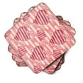 thumbnail image 2 of Watercolor Red Striped Hearts Foam Coaster Set of 4, 2 of 3