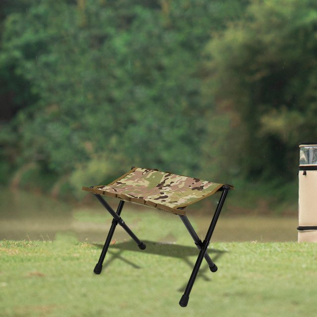 Taburete plegable Sillas de pesca para acampar Reposapiés plegable Sillas de pícnic al aire libre Silla de montar portátil para conciertos Senderismo camuflaje verde DYNWAVEMX Reposapiés plegable
