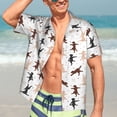 thumbnail image 3 of Fotbe Yoga Labrador Retriever Hawaiian Shirt for Men Unisex Summer Beach Casual Short Sleeve Cotton Linen Button Down Shirts-Medium, 3 of 5