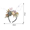 thumbnail image 2 of Diadema de flores de conejito de Pascua, decoración bonita, diadema de conejo, corona de hada para Cosplay, corona Floral para boda, 2 of 5
