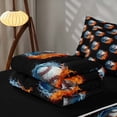 thumbnail image 5 of Manfei Sport Zipper Twin Comforter Sets with Fitted Sheet and 2 Pillowcases, Baseball Gamer Zipper Bedding Set, Black Orange Bright Blue, 5 of 7