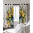 thumbnail image 4 of Vintage Lemon Blackout Curtains for Bedroom Living Room Darkening Curtains 90 Inch Tropical Summer Wooden Black Out Window Curtain Privacy Thermal Insulated Window Treatment Grommet Drapes 52"x90"x2, 4 of 9