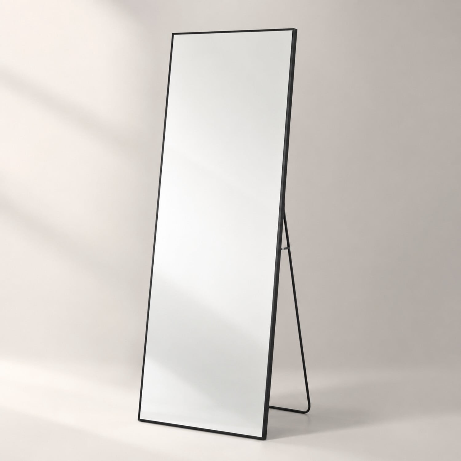 Easy4Home 57"x18" Full Length Mirror Rectangular Standing Floor Mirror Wall Mounted, Black
