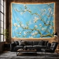 thumbnail image 6 of Almond Blossom Tree with Gnarled Branches on Blue Sky, Serene Maximalist for Flower Lovers, Botanical Art, Housewarming Gift, Tapestry Wall Hanging for Bedroom and Living Room, 6 of 7