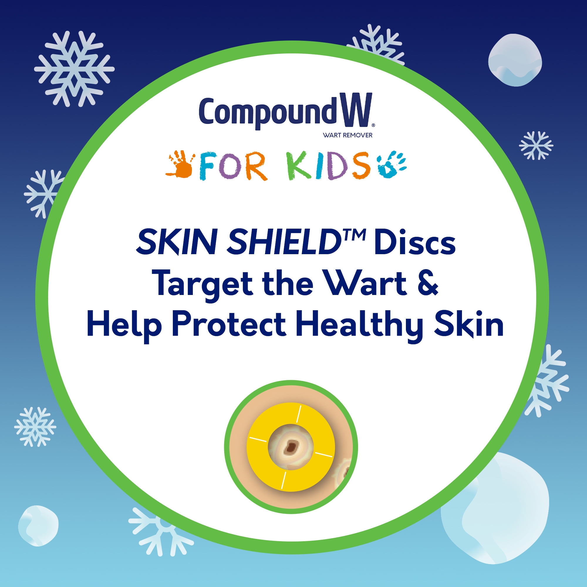 Compound W Freeze Off for Kids Wart Remover, 15 Applications 18 Skin Shield Discs, For Common and Plantar Wart Removal