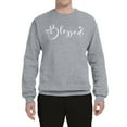 thumbnail image 2 of Wild Bobby, Blessed Inspirational Quote Heart Love, Inspirational/Christian, Unisex Crewneck Graphic Sweatshirt, Heather Grey, 2XL, 2 of 3