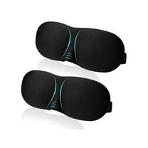 2pcs 3D Sleep Eye Mask, TSV Blackout Eyeshade for Men Women, Adjustable Contoured Eye Cover for Travel