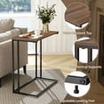 thumbnail image 3 of Krpimt C-Shaped End Table for Couch Sofa Side Table with Metal Frame for Bedroom, Living Room, 24.2"x 23.6"x 11.8"(HxWxD),Walnut, 3 of 8