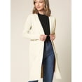 thumbnail image 2 of Made by Johnny Women's Essential Long Sleeve Solid Open Front Long Knited Cardigan Sweater with Pocket for Women S IVORY, 2 of 6