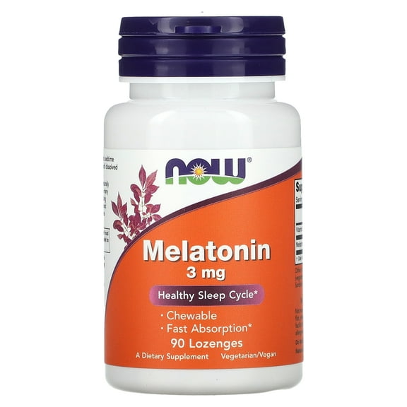 NOW Foods Melatonin, 3 mg, 90 Lozenges