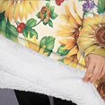 thumbnail image 3 of Oversized Wearable Blanket Hoodie,Leaf Red Berry Purple Flower Sunflower Pattern Sherpa Blanket Hoodie with Super Pockets,Super Warm Fuzzy Pullover for Women & Men, 3 of 6
