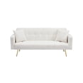 thumbnail image 5 of 71.7"Teddy Fleece Sofa Bed,  Convertible Sleeper Sofa with Adjustable Backrest and 2 Pillows, Modern Sleeper for Living Room, Bedroom,office, Beige, 5 of 8