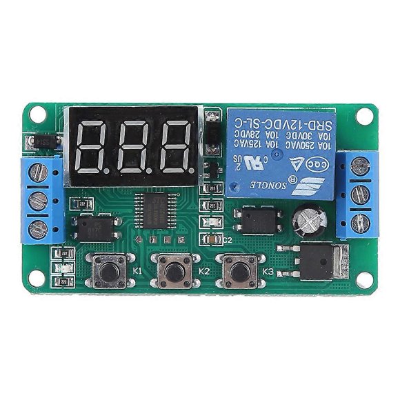 Module de relais de commande de minuterie monocanal, cycle de déclenchement réglable (CC 12 V)