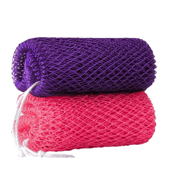 2 Pcs African Net Sponge Authentic -  African Exfoliating Net Bath Sponges for Shower  - Body Scrubber Exfoliator Loofah Wash Cloth - Afro Back Scrub for Women Bathing Accessories