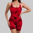 thumbnail image 5 of ZACPNCV Womens Tie Dye Yoga Bodysuit Removable Pads Cross Back Straps Breathable Shaping Casual Activewear Jumpsuit, 5 of 6