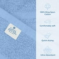 thumbnail image 4 of Dan River Bath Sheet 2 pack 35x70 in Quick Drying Oversized Soft Absorbent Cotton Towel - Medium Blue, 4 of 8