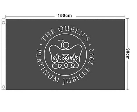 Königin Elizabeth II Gedenkflagge – 150x90 Cm, Schwarz-weiß Union Jack, Platin-Jubiläum & Trauer | Polyester Für Innen/Außen