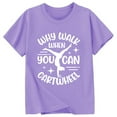 thumbnail image 3 of Ulitacool Tee For Girls Round Neck Blouse Short Sleeve T Shirt Cartoon Graphic Lightweight Tops Basic Playsuit Purple1 4-5 Years, 3 of 3