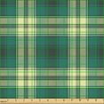 thumbnail image 2 of Ambesonne Abstract Fabric by the Yard Upholstery, Teal and Cream Tartan Line, 10 Yards, Dark Teal Cream and Grey, 2 of 5