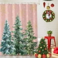 thumbnail image 5 of Christmas Tree Shower Curtains for Bathroom, Watercolor Winter Snowflakes Pink Waterproof Fabric Shower Curtain for Bathroom Bathtub Decoration, Machine Washable, 54x"78", 5 of 9