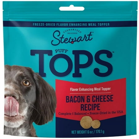 Stewart PuffTops Freeze Dried Bacon and Cheese Food Topper [USA Dog Treats, New Dog Supplies, Stewart, Dog Supplies] 6 oz