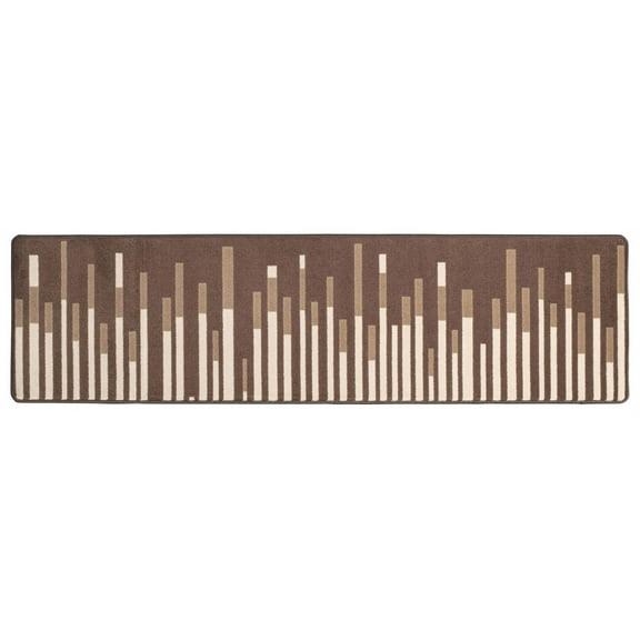 Milliken In The Moment Area Rug 4000177391 Sound Wave Sepia Bars Banded 2' 1" x 7' 8" Rectangle