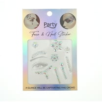 Unique Bargains 1 Pc Eye-catching Face Rhinestone Sticker for Concert White Assorted Color