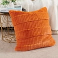 thumbnail image 2 of Home Soft Things Sculpted Stripe Faux Fur Pillow Covers, 1 piece, 20"x20", Burnt Orange, 2 of 9