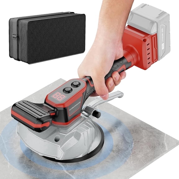 Tile Vibration Leveling Machine Compatible with Milwaukee Battery, Cordless Tile Vibration Machine Installation Tool with 8 Speeds, 110lbs Suction Cup, LCD Display for Floor Tile Wall (No battery)