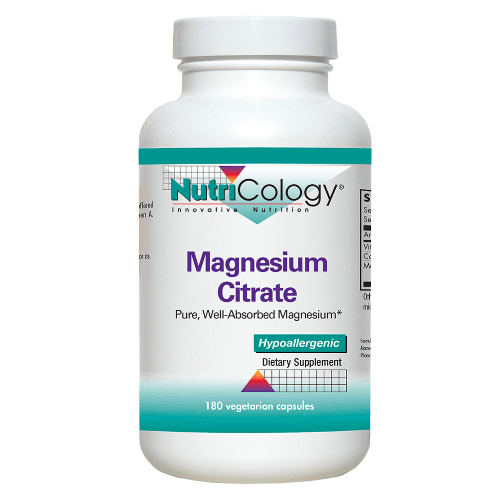 NutriCology Magnesium Citrate 180 Vegetarian Capsules
