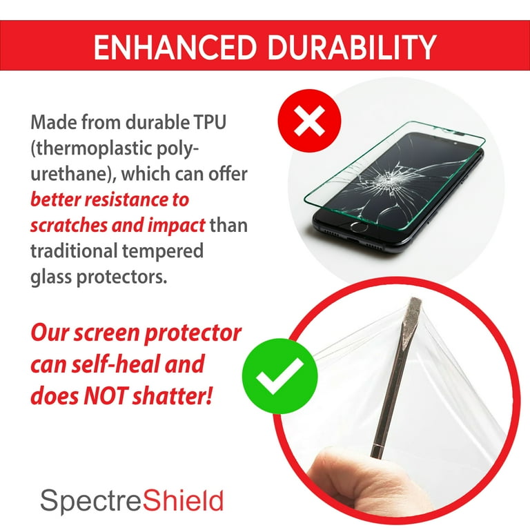 Spectre Shield Flexible Clear Film 6 Pack Screen Protector Designed for Pebble Time Steel Screen Protector Case Friendly Accessories