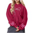 thumbnail image 4 of Byworldtasic Womens Sweatshirts Womens Oversized Bow Tie Printed Hoodies Sweatshirts Vintage Hoodies for Women 2025, 4 of 5