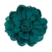 Uxcell Rose Flower Brooches and Pins for Women, Lapel Pins Dainty Satin Fabric Big Camellia Hair Flowers Clips Dark Blue