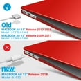 thumbnail image 6 of IBENZER Old Version (2010-2017 Release) MacBook Air 13 Inch Case (Models: A1466 / A1369), Plastic Hard Shell Case with Keyboard for Apple Mac Air 13, Red, W-A13-RD+2, 6 of 10