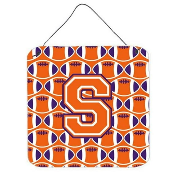 Letter S Football Orange, White & Regalia Wall or Door Hanging Prints
