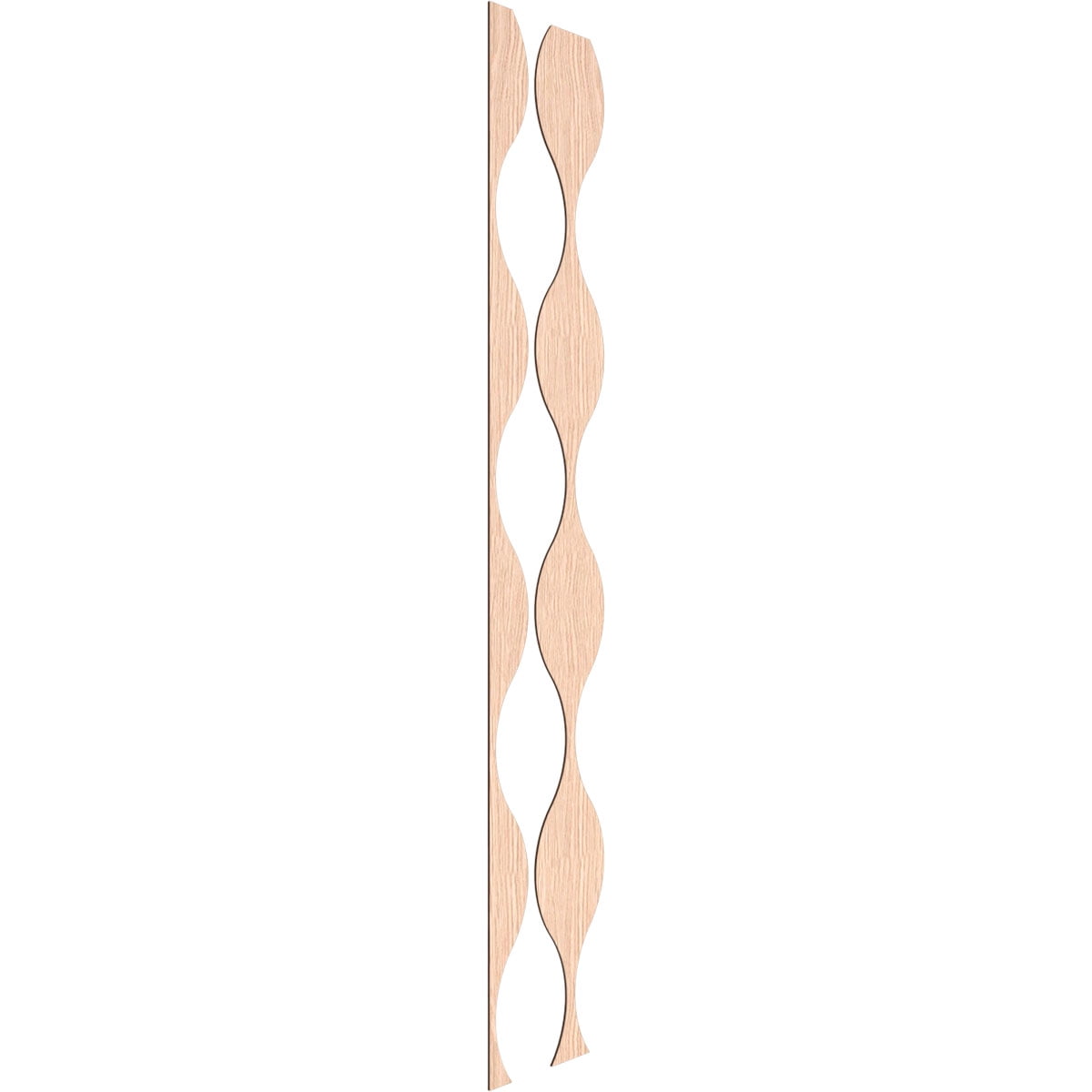 Ekena Millwork 94"H x 1/4"T Ozark Adjustable Wood Decorative Slat Wall Panel Kit, Red Oak (contains 8 Slats + 1 Straight Edge Starter Slat)