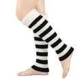 thumbnail image 3 of Besolor Leg Warmers for Women Girl 80s Striped Leg Warmer Fleece Plush Trim Knitted Christmas Socks Fall Winter, 3 of 4