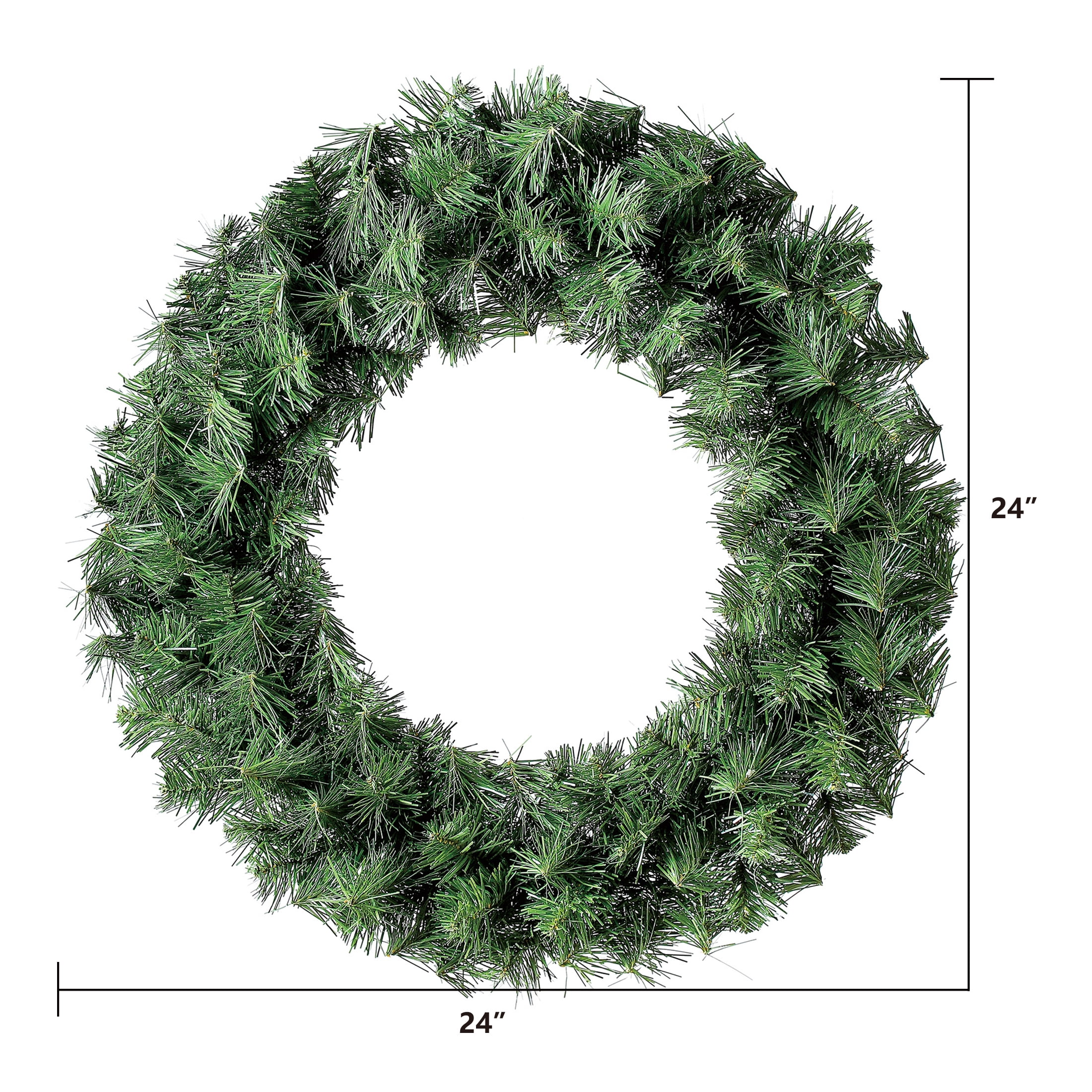 Basic Christmas Wreath, Green, 24