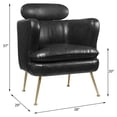 thumbnail image 3 of Bowery Hill Faux Leather Upholstery Accent Chair in Dark Gray, 3 of 7
