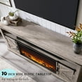 thumbnail image 5 of OKD Farmhouse Fireplace TV Stand for 80" TV, Highboy Entertainment Center with 36" Electric Fireplace, Media Console with Sliding Barn Door for Living Room, Light Rustic Oak, 5 of 8