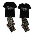 thumbnail image 3 of LuLiaMenton Matching Couples Christmas Pajamas Merry And Bright Short Sleeve Long Pants Set, 3 of 5