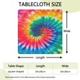 thumbnail image 2 of Colorful Tie Dye Pattern Square Fitted Tablecloth with Elastic Edge,Square Table Cover,Washable Elastic Table Cover for Home Kitchen Party Decor 34"x34", 2 of 6