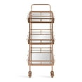 thumbnail image 5 of Kate and Laurel Ketia Metal Tray Bar Cart, Rose Gold 23x13x35, 5 of 9