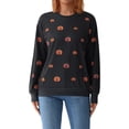 thumbnail image 1 of ZAXARRA Chandails à Capuche pour Femmes d'Halloween Imprimés Citrouille Décontractés Col Rond Manches Longues Hauts Mode Urbaine Automne, 1 of 5